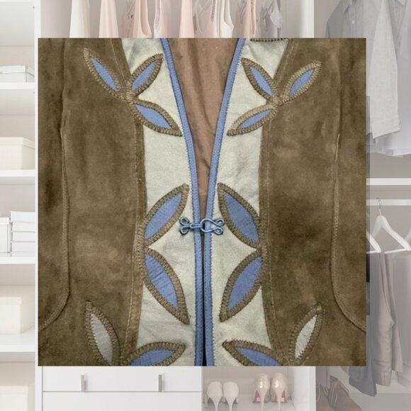 Peter Nygard Suede Jacket with applique designs Size XL - Picture 2 of 4